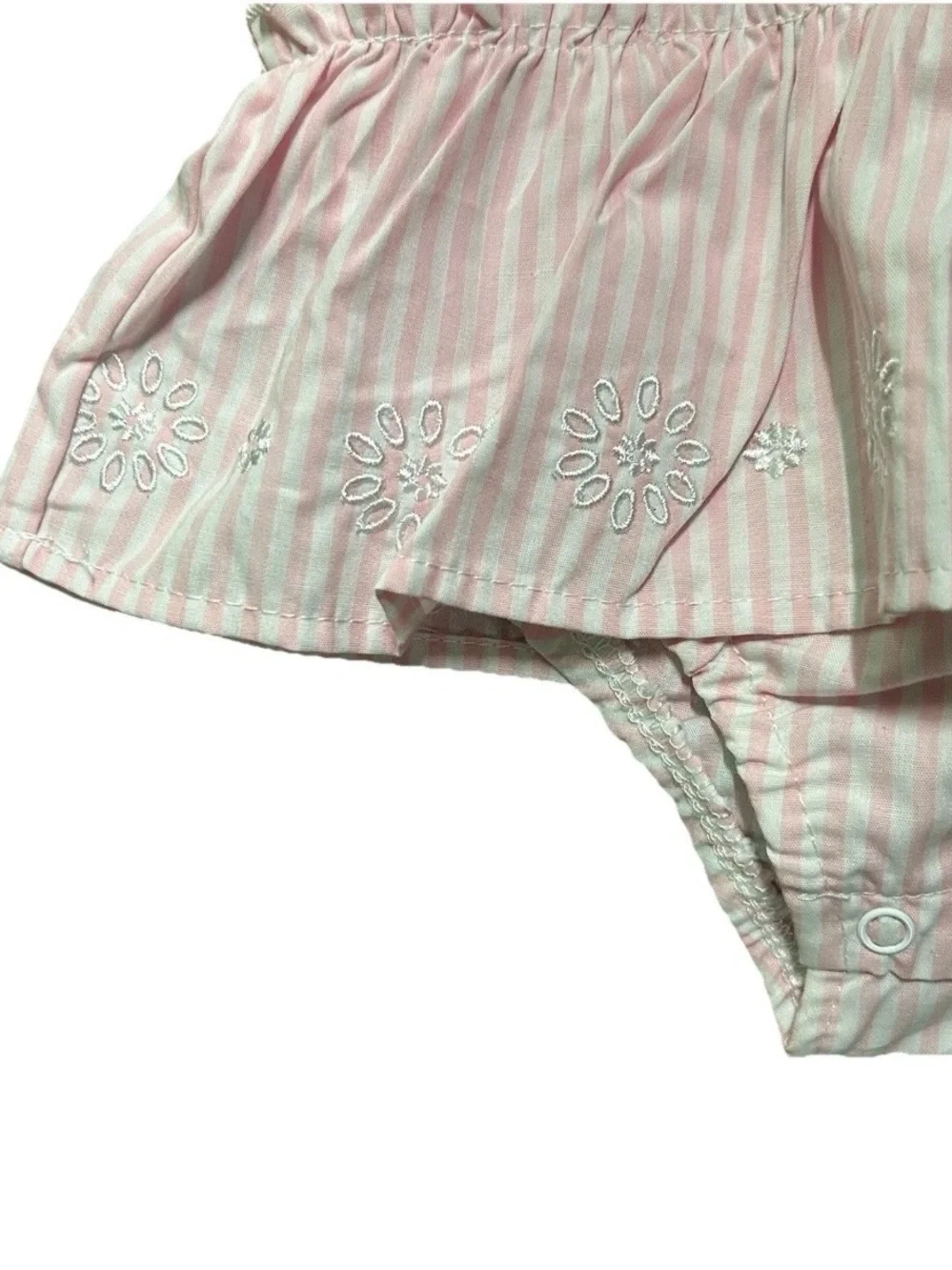 NWT Baby Calvin Klein White Pink Striped Tank Top One Piece Size 6-9 Months